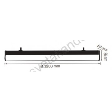 LED visilica dužine 120cm 40W 3000/4000/6500K crna AVENUE 3 CCT