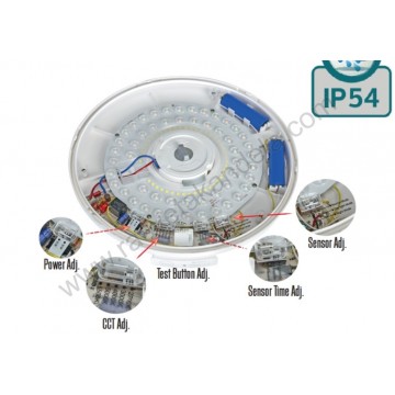 LED plafonjera/panik lampa punjiva 5CCT 25W 2700-6500K IP54 sa senzorom pokreta LUCAS-25