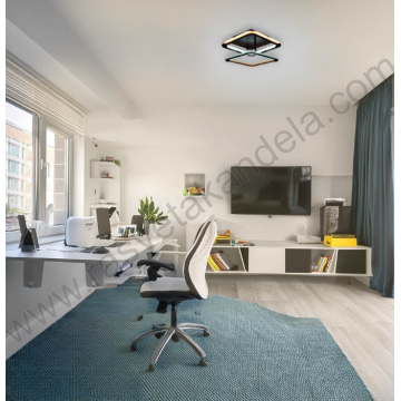 Led luster plafonjera CCT 30W 3000/4500/6000K crna sa daljinskim