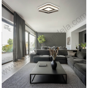 LED luster plafonjera CCT 60W 3000K-6000K crno-bela sa daljinskim