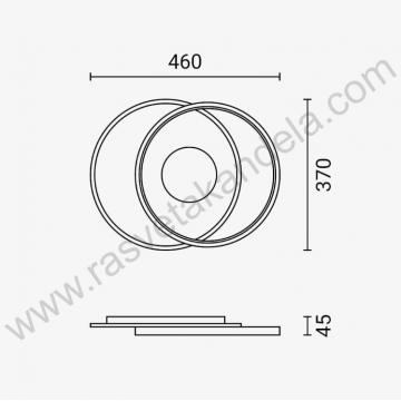 LED luster plafonjera CCT 54W 3000K-6000K crno-bela sa daljinskim