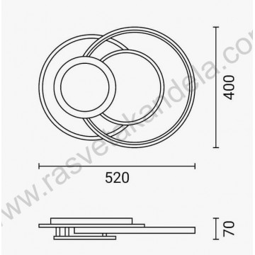 LED luster plafonjera 84W 3000/4000/6000K crno-bela sa daljinskim 12833