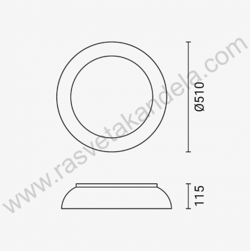 LED plafonjera 24W 3000/4000/6000K boja drveta+crna