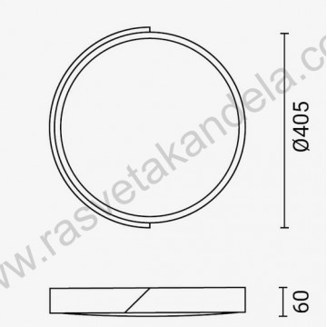 LED plafonjera 48W 3000/4000/6000K boja drveta+crna sa daljinskim