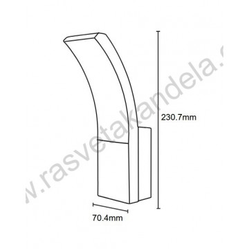 Baštenska zidna LED lampa PRESTIGE-1S 12W 4200K sa senzorom pokreta