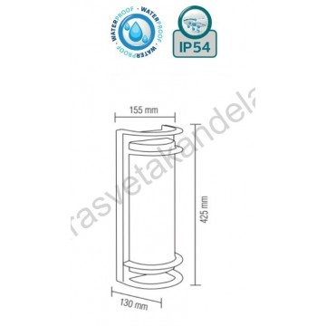 Baštenska zidna LED lampa 30W 4200K LUXIA crna