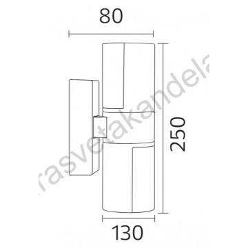 Baštenska zidna rotirajuća LED lampa 14W 4200K IMPERIAL-2 crna