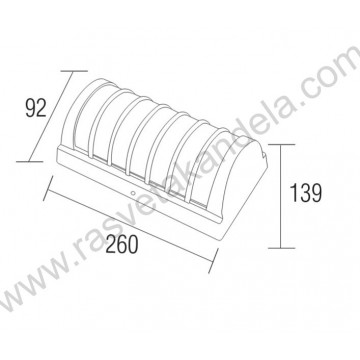 Baštenska zidna LED lampa 24W 4200K SWEEP crna