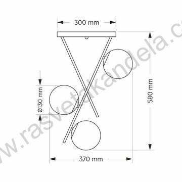 Luster 3xE27 M11080-3 crna