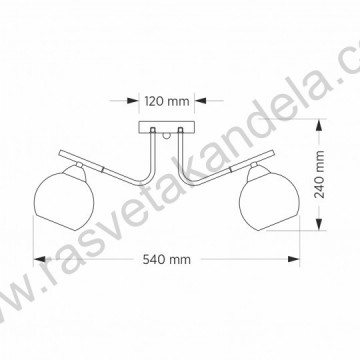 Luster plafonjera 3xE27 M10722-3 crna+hrom