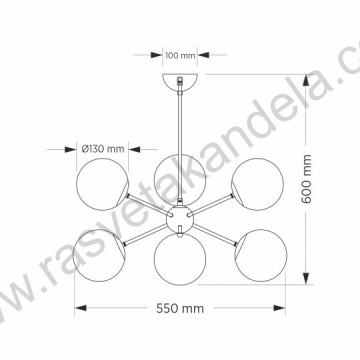 Luster 6xE27 M11094-6 hrom+crna