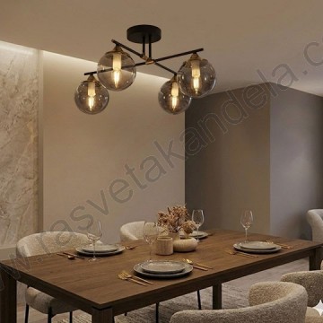 Luster plafonjera 4xE27 M11080-4 crna+zlatna