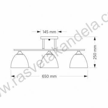Luster plafonjera 3xE27 M10730-3 crna+zlatna