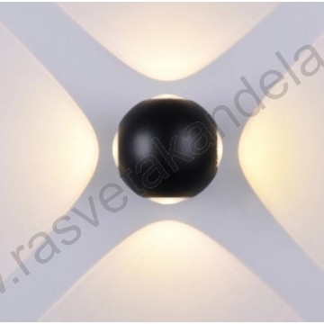 Baštenska zidna LED lampa WL7488 4W 3000K crna