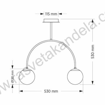 Luster 2xE27 M11098-2 crni