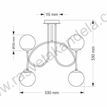 Luster 4xE27 M11099-4 crni