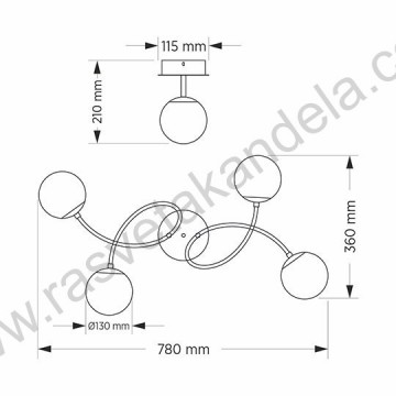 Luster 5xE27 M11102-5 crna+zlatna