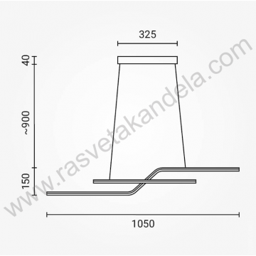 Led visilica 13W 3000K crna Optonica