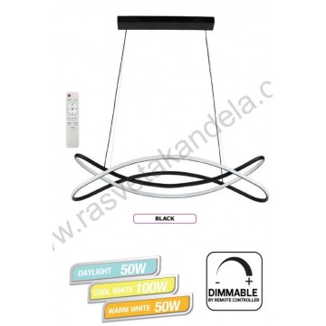 LED visilica 100W 3CCT sa daljinskim MONARCH-100 crna