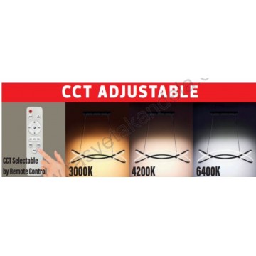 LED visilica 100W 3CCT sa daljinskim MONARCH-100 crna