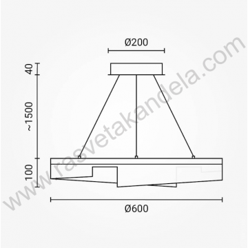 Led visilica 23W 3000K crna Optonica