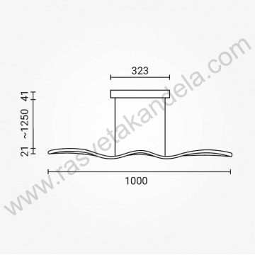 Led visilica 24W 3000K crna Optonica