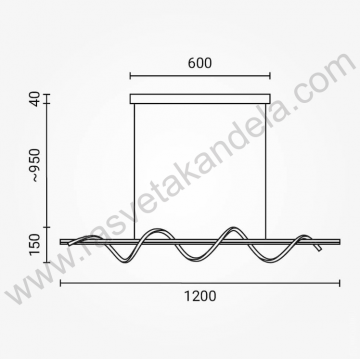 Led visilica 30W 3000K crna