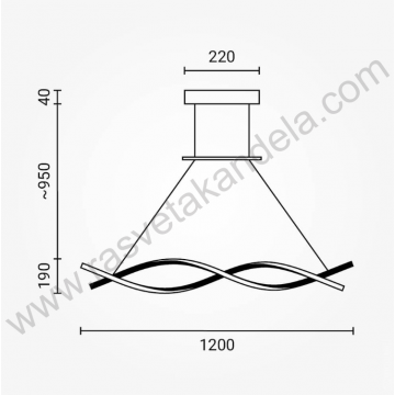 Led visilica 28W 3000K crna
