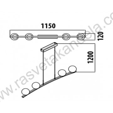 LED visilica 44W 4000K INVICTA-44 crna