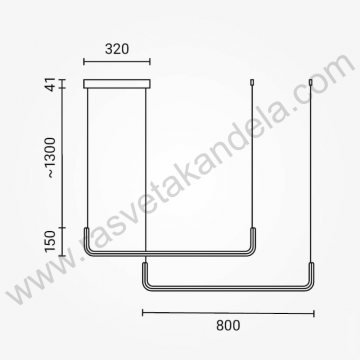 Led visilica 25W 3000K crna Optonica