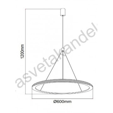 LED visilica 55W 4000K RAIMOND-55 crna