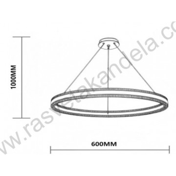 LED visilica 106W 3CCT sa daljinskim SAMIRA-106 crna