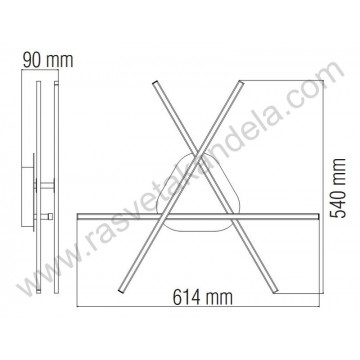 LED luster plafonjera 24W 4000K TROYA hrom