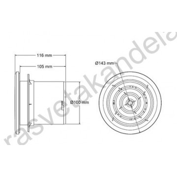 Ventilator za kupatilo sa klapnom Fi100 12W AIRYMAX-3 beli