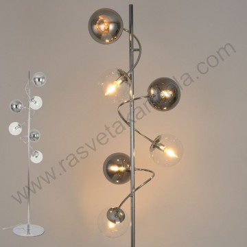 Podna lampa 6xE14 GLOBE hrom