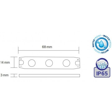 LED modul NELSON SMD LED 10000K 1,2W 12V IP65