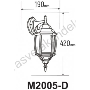 Fenjer zidni M2005-D crni