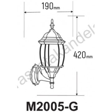 Fenjer zidni M2005-G crni
