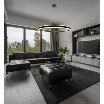 Led visilica prečnika 1m 60W 3000K crna Optonica