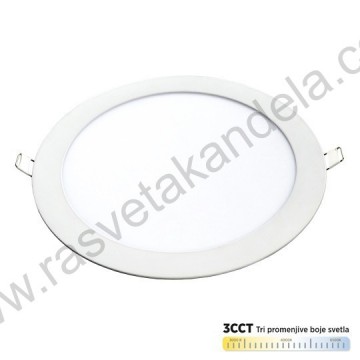 LED panel 18W okrugli M18UO CCT 3000/4000/6500K beli