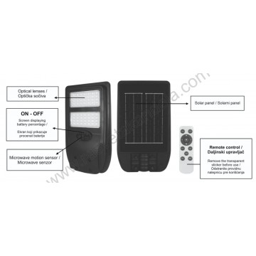 M452200-C5 200W ALL IN ONE solarna LED ulična svetiljka set 6500K IP65
