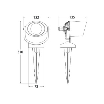 Baštenska ubodna lampa Fumagalli 1xGU10 MINITOMMY EL IP66 siva