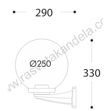 NARDO/G250 crna zidna lampa IP55 - 2 kom.