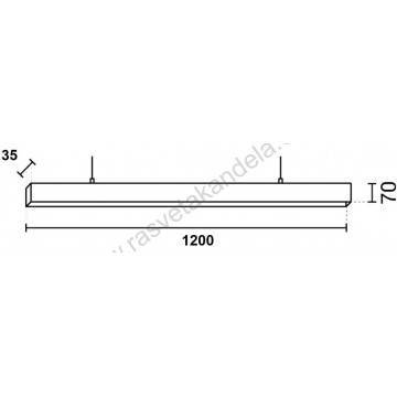 LED strela dužine 120cm 38W 2800/4500/6000K šampanj zlatna 16775