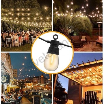 Solarni baštenski LED niz 4,5m 10 sijalica toplo belih