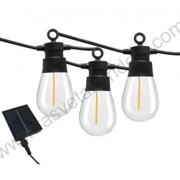 Solarni baštenski LED niz 4,5m 10 sijalica toplo belih