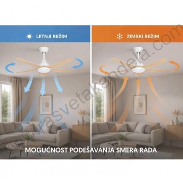 Luster ventilator sa LED svetlom 142cm 24W 3000/4000/6500K