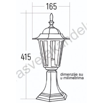 Fenjer stubni M2002-S beli
