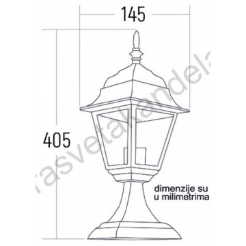 Fenjer stubni M2001-S crni