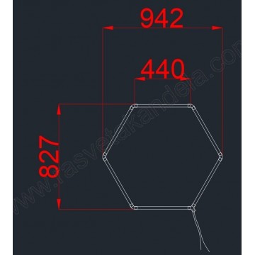 HEKSAGON LED plafonjera 942x827mm 42W 6000K set